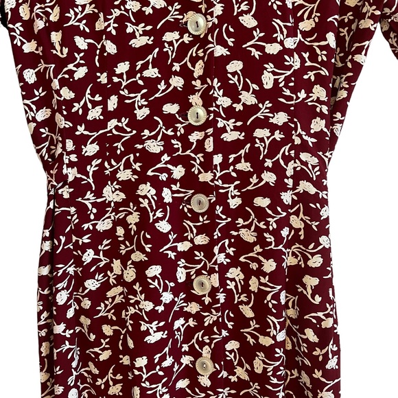 Vintage floral button down midi dress with waist tie excellent condition - Picture 6 of 14